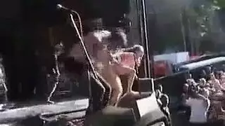 سلوتي، شقراء الصخور الفرخ باللون الأسود، جوارب شبكة صيد السمك حصلت على كرات مارس الجنس عميق، من قبل واحد دهني.